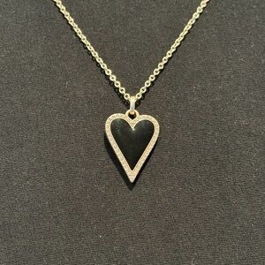 Brighton Dazzling Love Black Heart Pendant Necklace